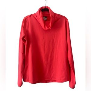 Nike Pro Women Dry Dri Fit Training Cowl Neck Running Coral Sweater XL